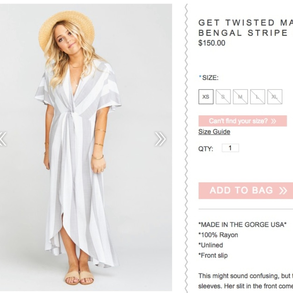 GET TWISTED MAXI DRESS ~ GREY BENGAL STRIPE FLUX